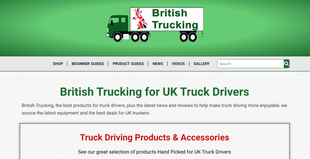 British Trucking built by Shropshire Web Design